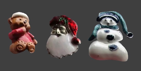 Creative Christmas theme hand-painted enamel buttons